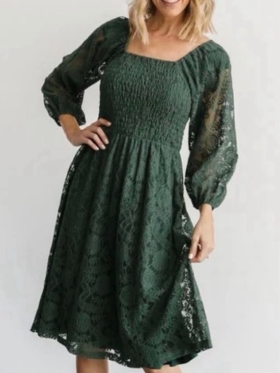 Baltic Born Dresses & Skirts - Baltic Born Brisbane Lace Smocked Dress Evergreen Size XL